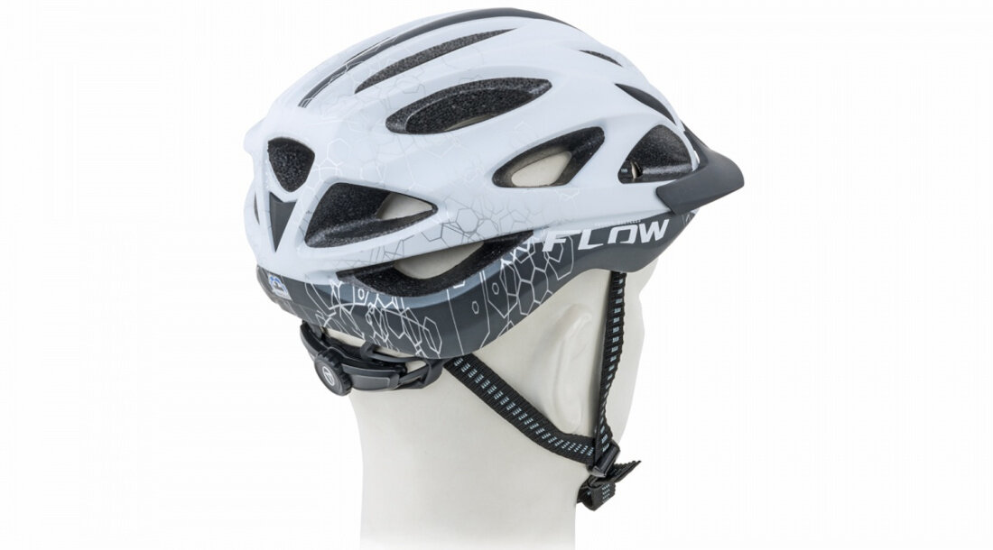 Kask rowerowy AUTHOR Flow X9 Biało-czarny MTB (rozmiar L) Stabilne dopasowanie System regulacji DialFit  precyzja dopasowanie obwód zakres