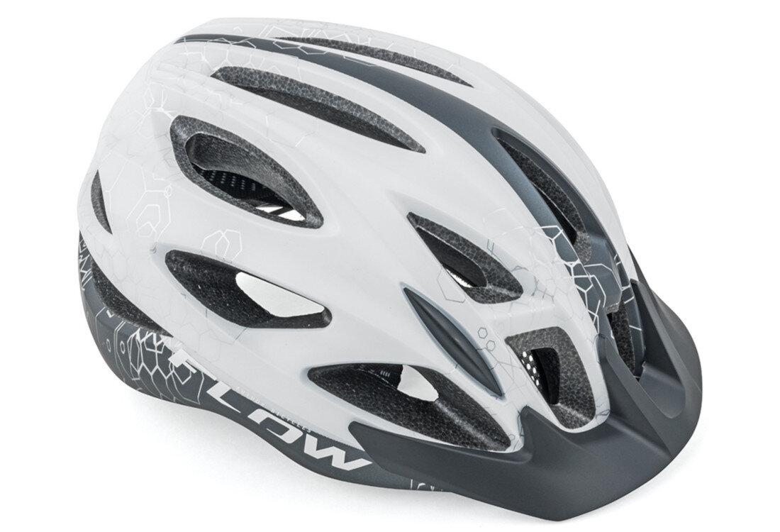 Kask rowerowy AUTHOR Flow X9 Biało-czarny MTB (rozmiar L) Styl na drodze i szlaku Elegancki wygląd  Spójny styl