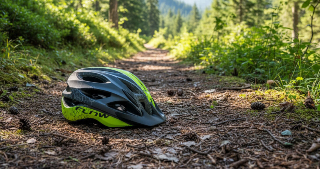 Kask rowerowy AUTHOR Flow X9 Czarno-żółty MTB (rozmiar M) wygląd design prezentacja wizualizacja ochrona na każdą trasę