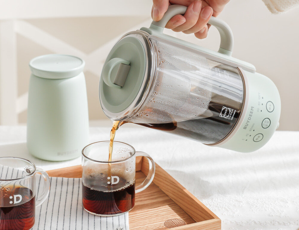 Czajnik BUYDEEM K314 Miętowy Wygoda przygotowywania Pojemność 600 ml możliwość utrzymania ciepła przez około 8 godzin Trzy tryby gotowania i trzy poziomy podgrzewania dopasowanie efekt potrzeby