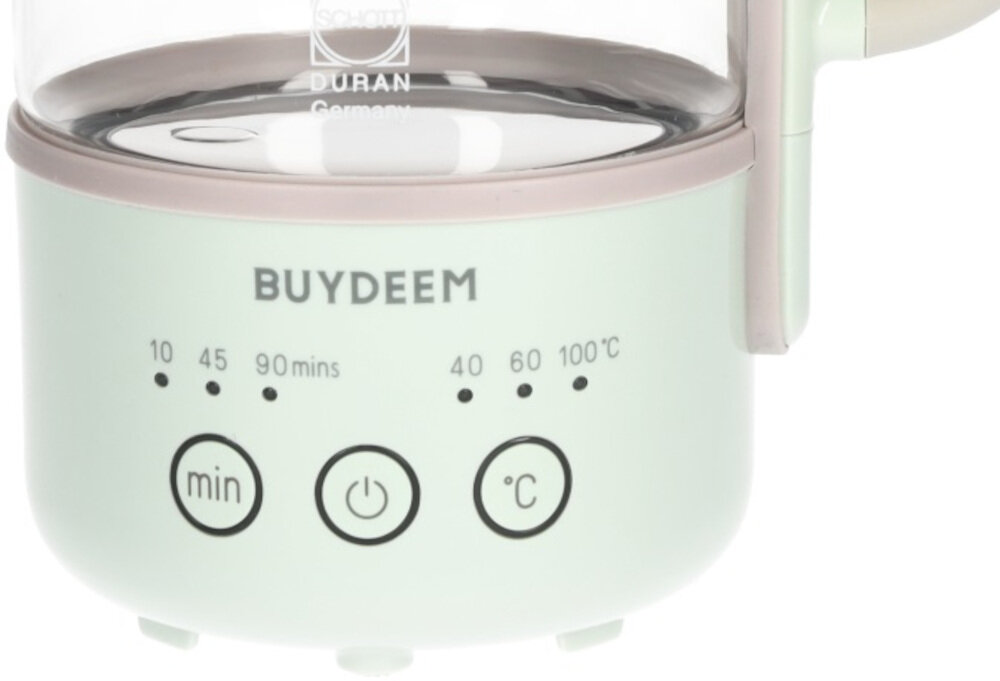 Czajnik BUYDEEM K314 Miętowy Komfort obsługi Dotykowe przyciski precyzyjne ustawienie czasu i temperatury Szeroki otwór higiena czyszczenie