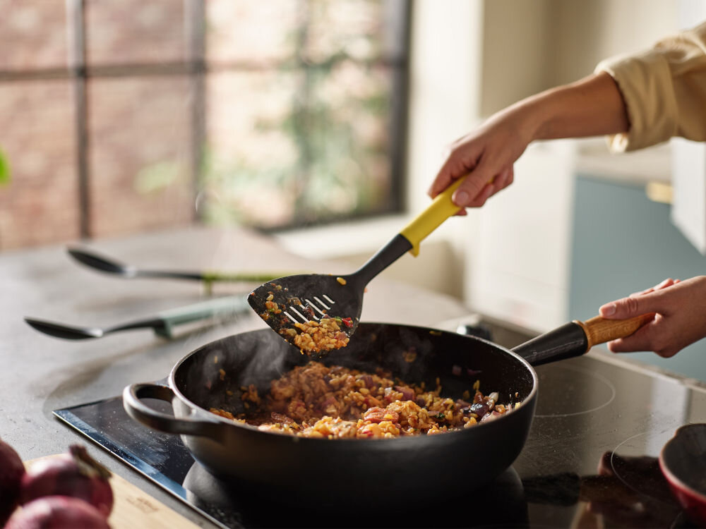 Zestaw przyborów kuchennych JOSEPH JOSEPH Opal Duo (3 elementy) mieszanie w patelni pomysł na prezent higieniczne gotowanie