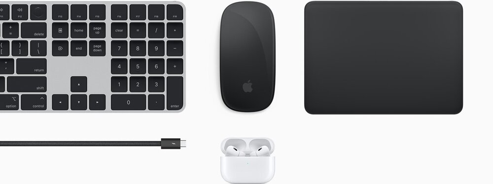 Mac Studio klawiatura myszka słuchawki