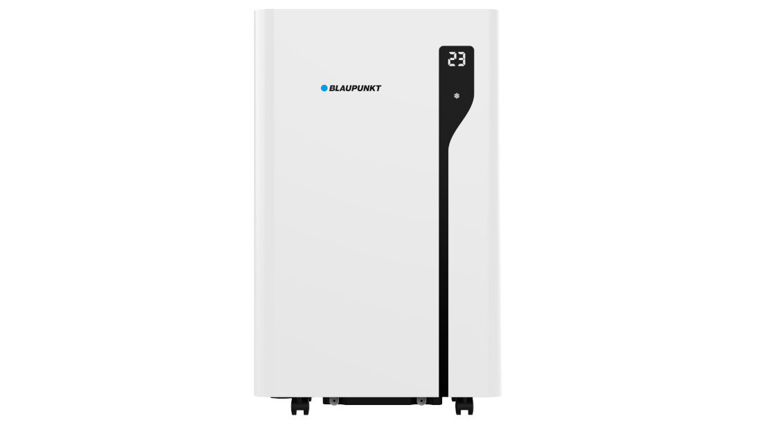 Klimatyzator BALUPUNKT ACP414H Równomierny nawiew powietrza Automatyczne kierowanie strumieniem powietrza Temperatura rozkłada się równomiernie zdjęcie na białym tle na wprost