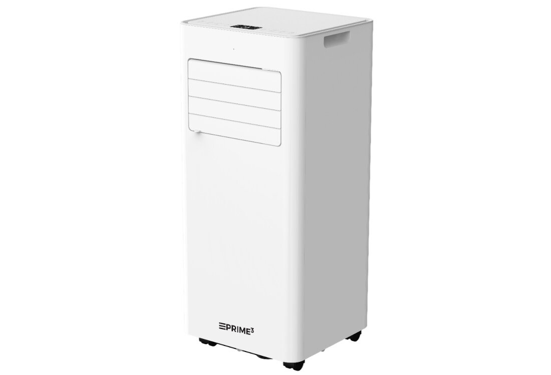 Klimatyzator PRIME3 SAC31 Niskie rachunki za prąd Wysoka efektywność energetyczna EER 2.6 klasa A wspiera domowy budżet i wygodę użytkowania prezentacja ukosem na białym tle