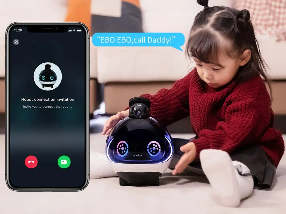 Inteligentny robot ENABOT Ebo X Biały Sterowanie głosem i ruchem obsługa Amazon Alexa smart home sprawdzenie pogody odtworzyć playlistę kontrola