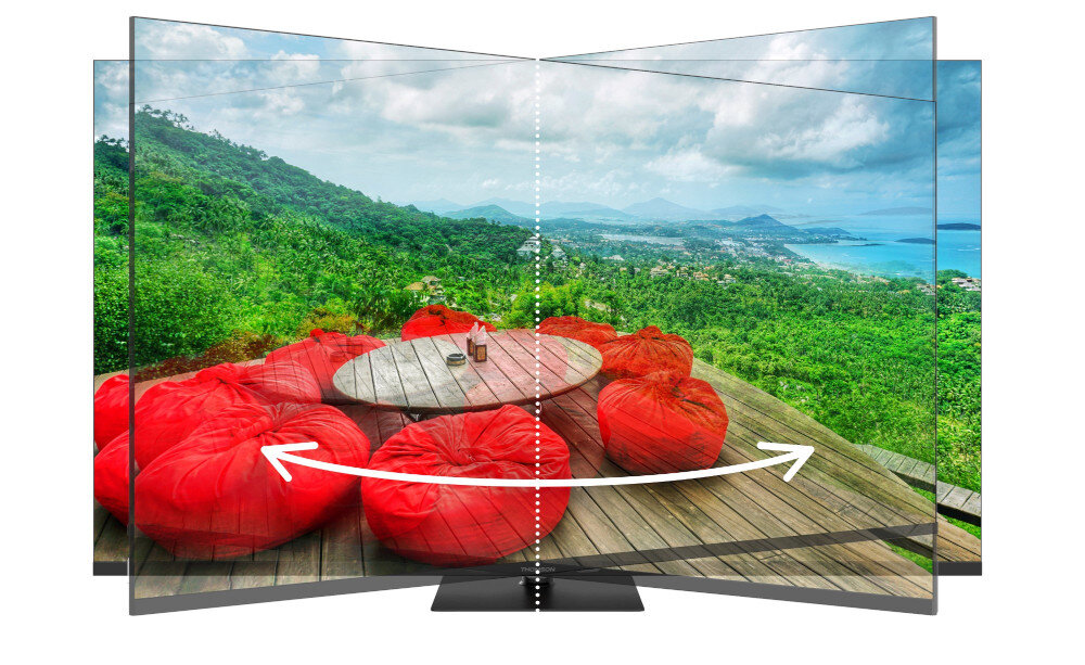 Telewizor THOMSON 75UG5C14 procesory CA75 CA55 płynna praca, tleewizor z obrotową nóżką