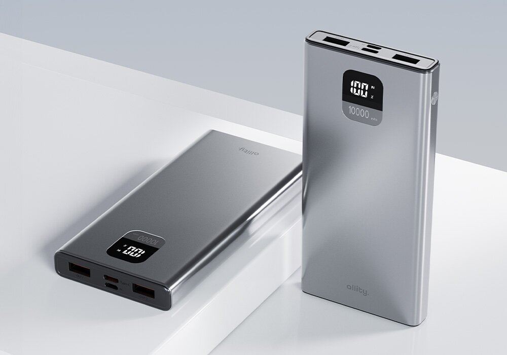 Powerbank ALLITY 22.5 W 10000 mAh 2 powerbanki na stole