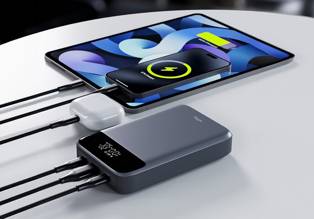 Powerbank ALLITY 130 W 19200 mAh podłączone 3 urządzenia