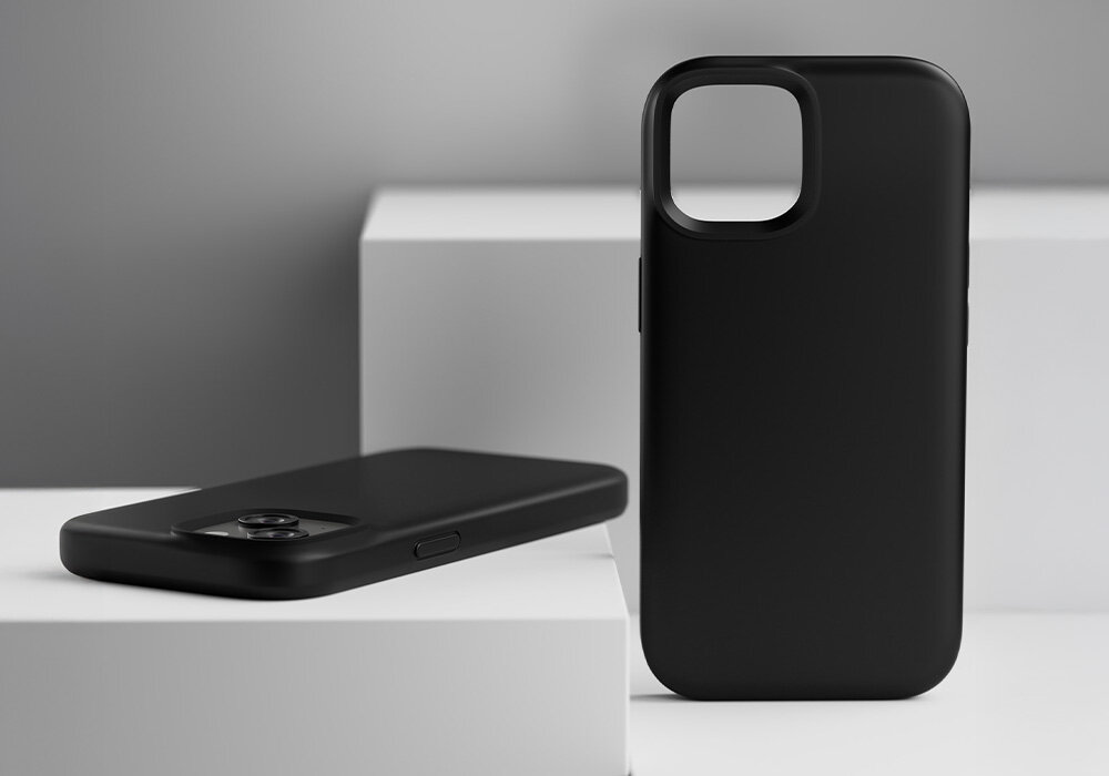Etui ALLITY Silicone Case Mag do Apple iPhone leży i stoi na postumencie