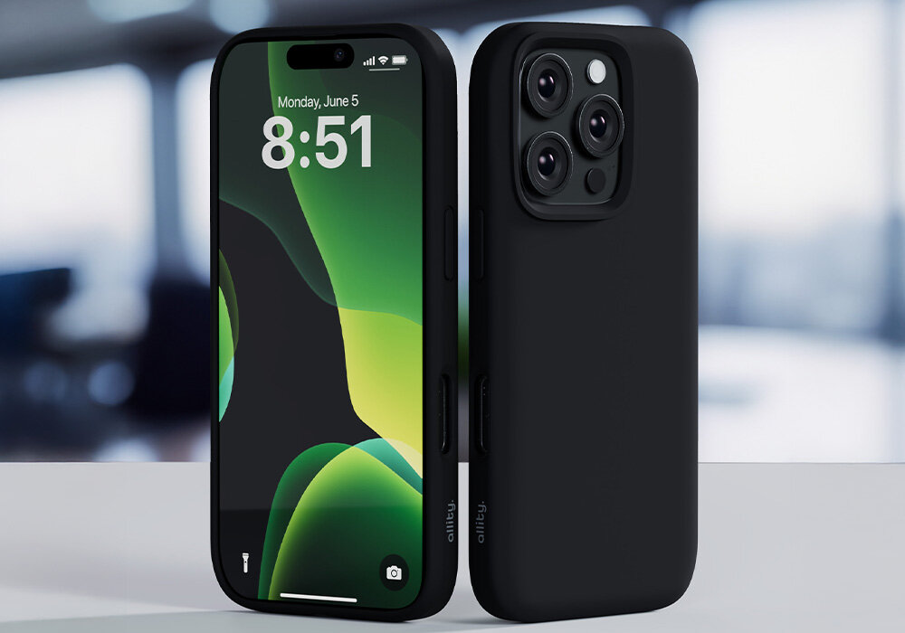 Etui ALLITY Silicone Case Mag do Apple iPhone założone na smartfona   