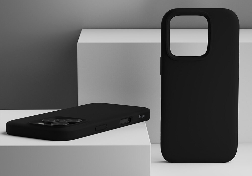 Etui ALLITY Silicone Case Mag do Apple iPhone leży i stoi na postumencie