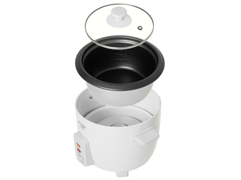 Ryżowar ADLER AD 6418 nieprzywierająca powłoka, łatwiejsze mycie, wyjmowany pojemnik, łatwe utrzymanie czystości, komfortowe użytkowanie