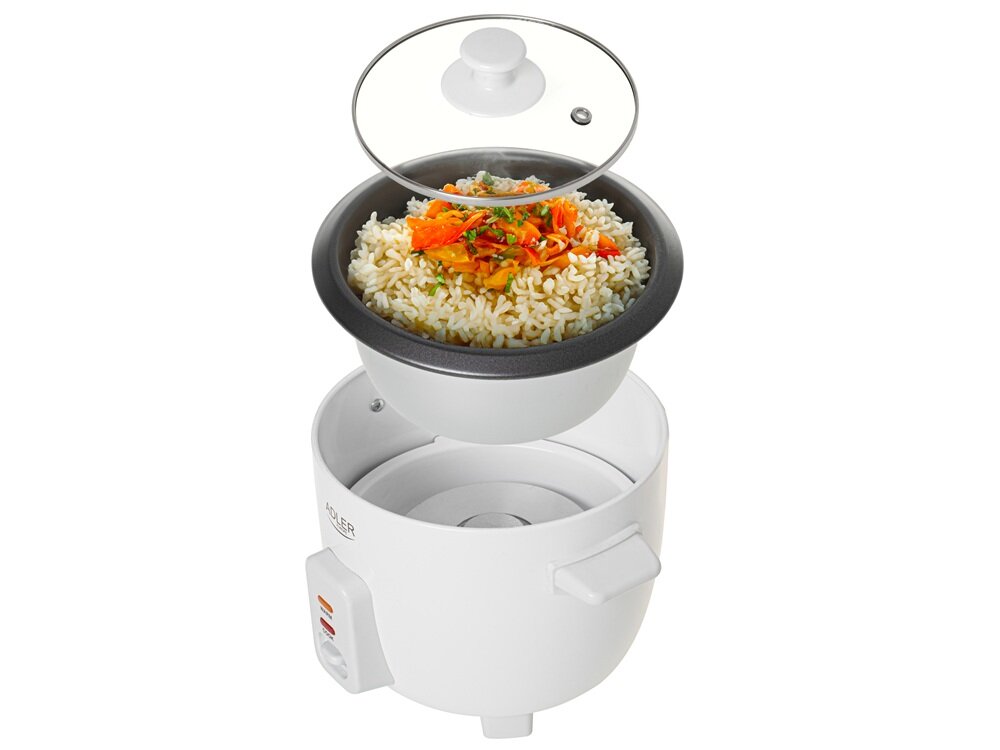 Ryżowar ADLER AD 6418 do gotowania kasz, owsianki, warzyw na parze, wspiera zdrowe odżywianie, pomoc w codziennym gotowaniu