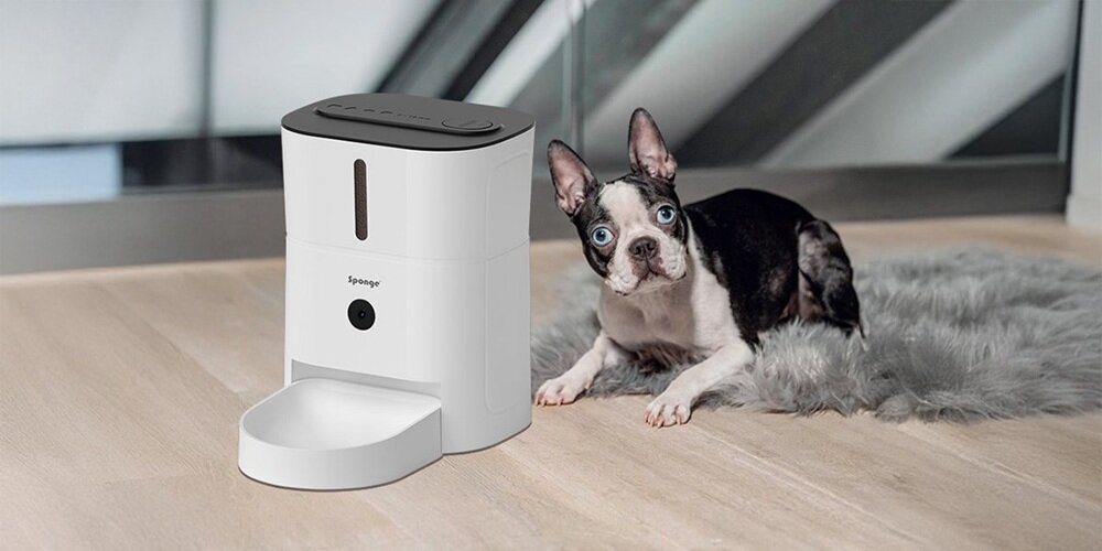 Dozownik karmy automatyczny SPONGE Pet Feeder Smart SPETFSC0001 regularne posiłki pupila, aplikacja, planowanie posiłków, bezpieczeństwo i stabilność