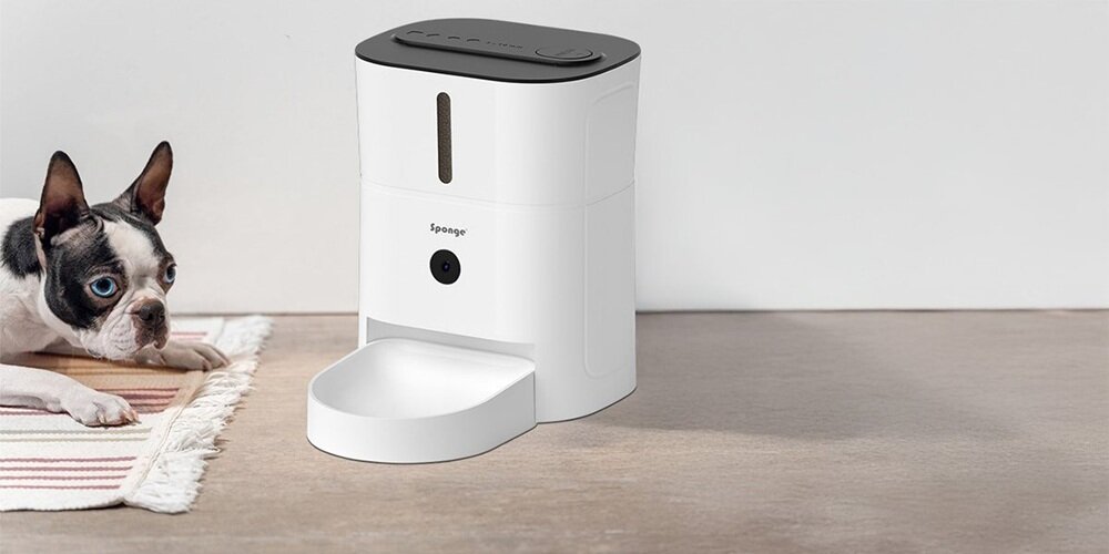 Dozownik karmy automatyczny SPONGE Pet Feeder Smart SPETFSC0001 funkcja precyzyjnego dwakowania, kontrolowanie ilości karmy, aplikacja, szczegółowe raporty żywieniowe