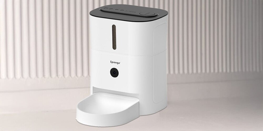 Dozownik karmy automatyczny SPONGE Pet Feeder Smart SPETFSC0001 kamera z funkcją podglądu, noktowizja, możesz podglądać zwierzaka, funkcja dwukierunkowego audio