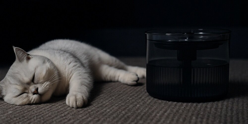 Fontanna dla zwierząt SPONGE SPETF1 zdrowie i komfort, zaawansowany system filtracji, krystalicznie czysta woda, zaspokajanie pragnienia