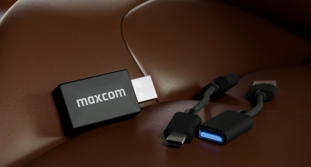 Adapter MAXCOM MC02 WAVE Bezprzewodowy CarPlay Android Auto - technologia bluetooth wifi