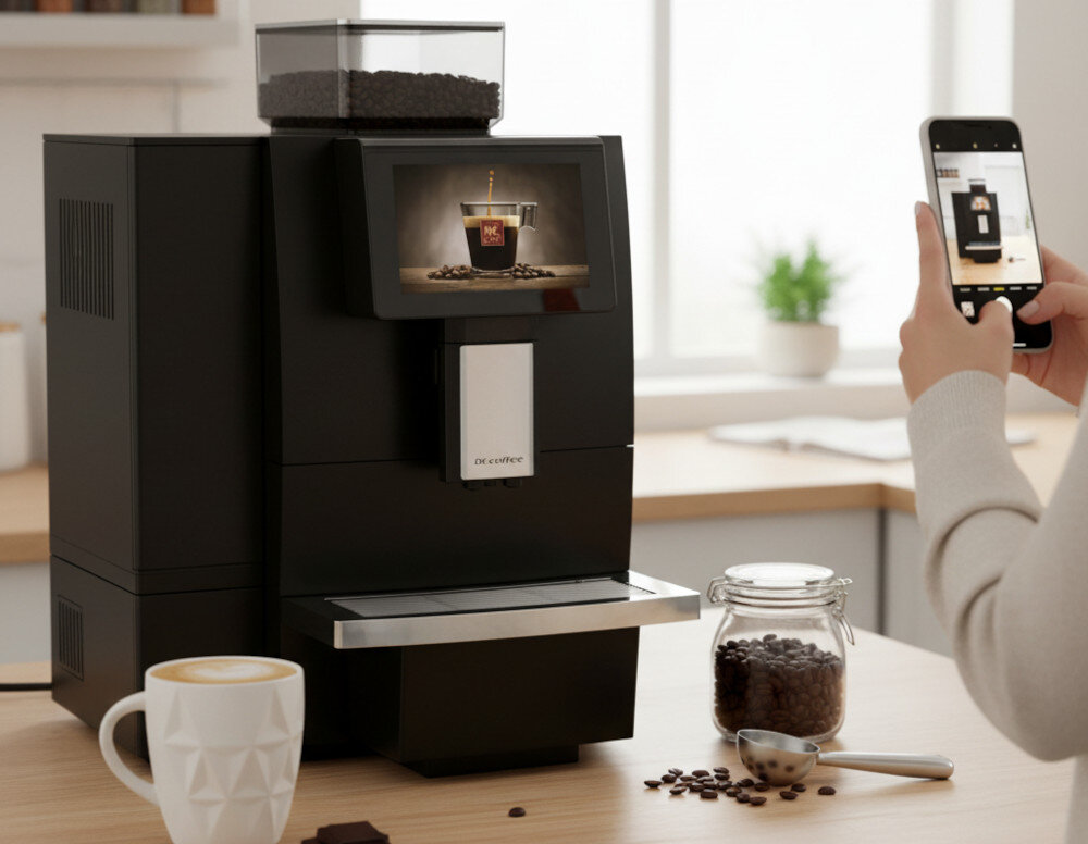 Ekspres DR.COFFEE F11 Big Profesjonalny zdjęcie lifestyle Do małych przestrzeni