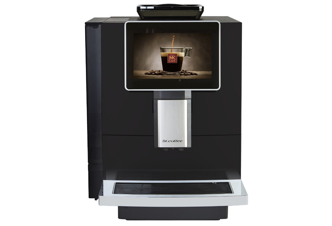 Ekspres DR.COFFEE F10 Profesjonalny  zdjęcie lifestyle Dotykowy ekran  za pomocą 7-calowego ekranu dotykowego