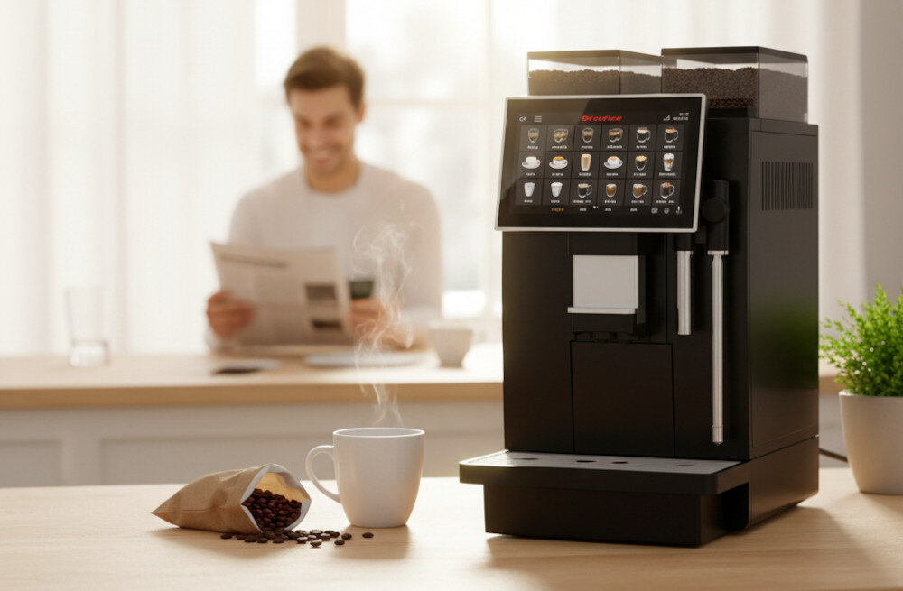 Ekspres DR.COFFEE Coffee Express Profesjonalny zdjęcie lifestyle Kawa dopasowana do Ciebie