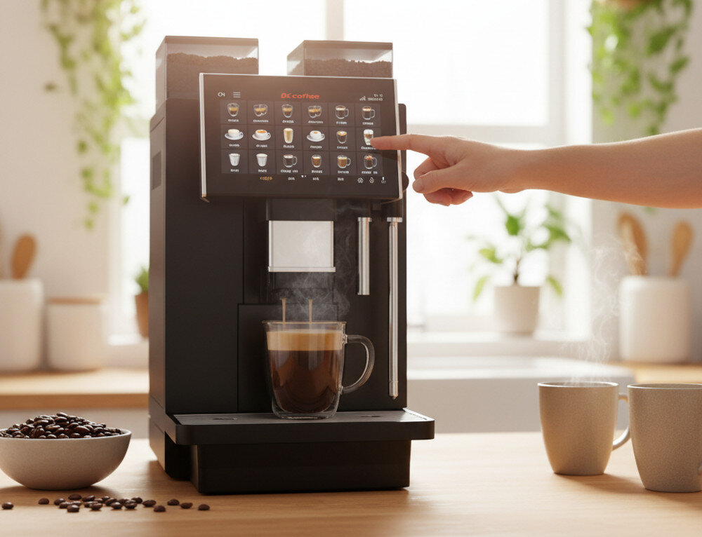 Ekspres DR.COFFEE Coffee Express Profesjonalny zdjęcie lifestyle Dotykowy ekran