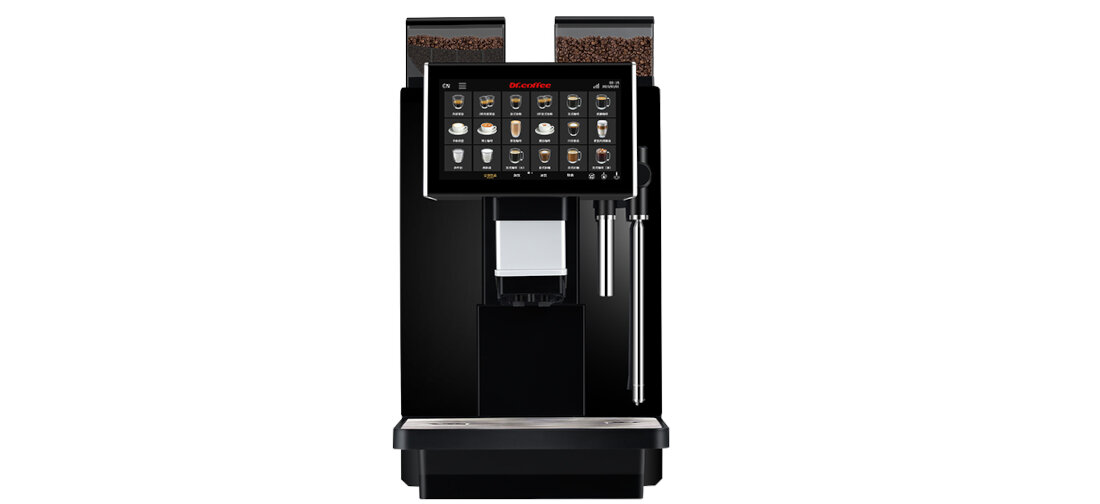 Ekspres DR.COFFEE Coffee Express Profesjonalny zdjęcie lifestyle Duża pojemność kawa zbiornik woda wymiary szerokośc głębokość wysokość