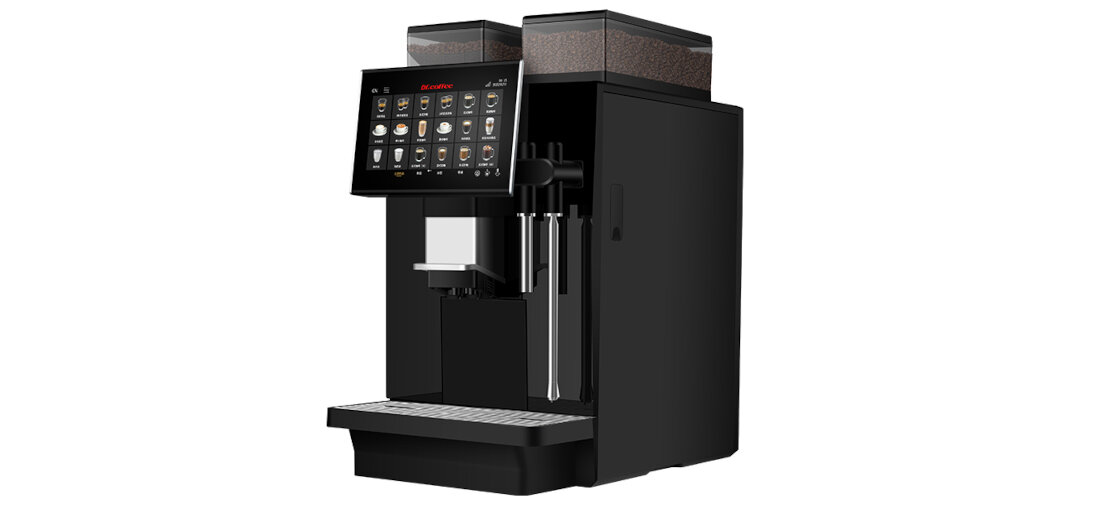 Ekspres DR.COFFEE Coffee Express Profesjonalny zdjęcie lifestyle Wydajność na co dzień Moc 3100 Wmaksymalna wydajność do 250 napojów dziennie zasilanie masa waga poziom hałasu