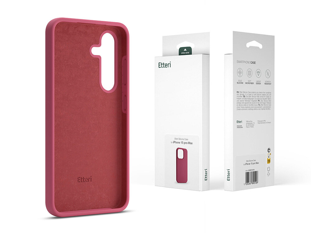 Nakładka Etteri Silicone Case obok pudełka
