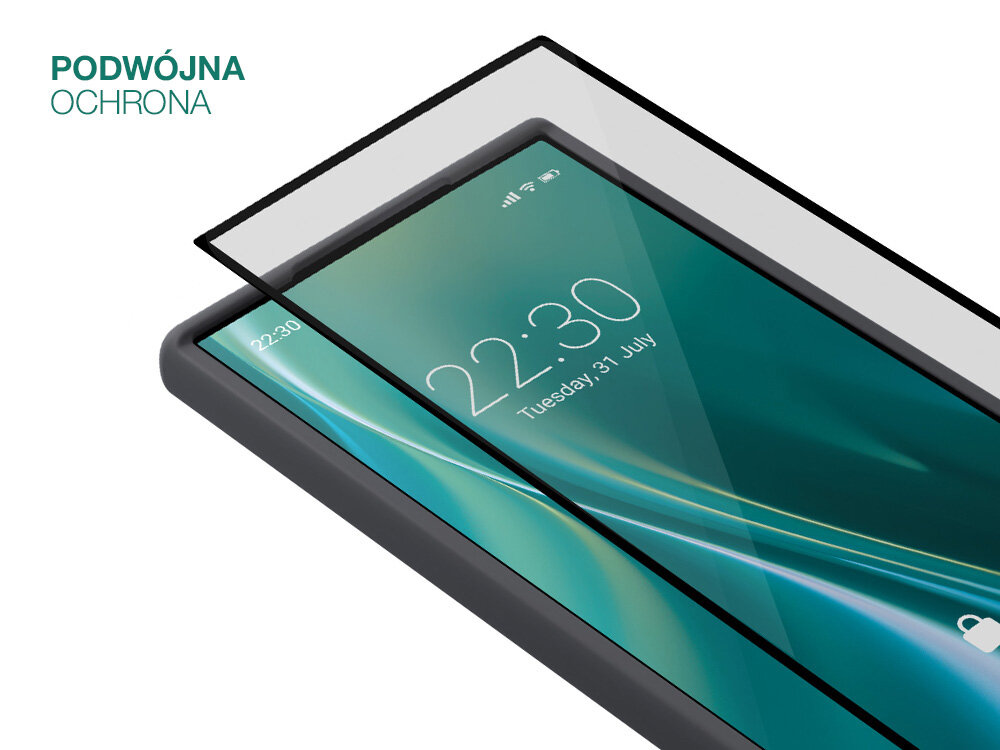 Nakładka Etteri Silicone Case nałożone na telefon    