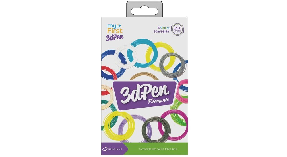 Filament MY FIRST FP8001AC-WC01 PLA, Średnica 1.75 mm, 0.09 kg 6 szt. 6 kolorów, do tworzenia, dla małego artysty