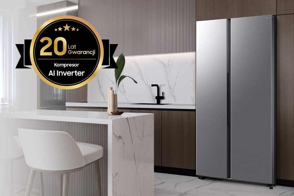 Lodówka RS70F65QETEO wyposażona w kompresor AI Digital Inverter Lodówka RS70F65QETEO wyposażona w kompresor AI Digital Inverter