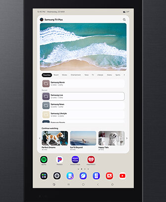 Lodówka Samsung RS90F66BEFEO z funkcją Family Hub umożliwia odtwarzanie muzyki i filmów na wbudowanym ekranie Lodówka Samsung RS90F66BEFEO z funkcją Family Hub umożliwia odtwarzanie muzyki i filmów na wbudowanym ekranie