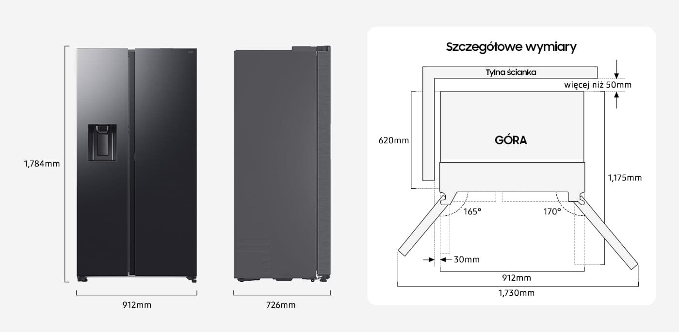 wymiary lodówki Samsung rs80f66kcfeo wymiary lodówki Samsung rs80f66kcfeo