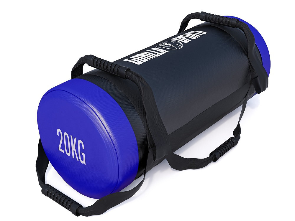 GORILLA SPORTS Sandbag - worek od boku na białym tle