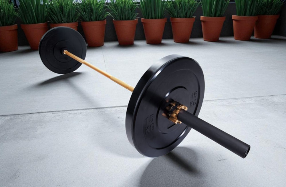 Gryf olimpijski GORILLA SPORTS - gryf na podłodze