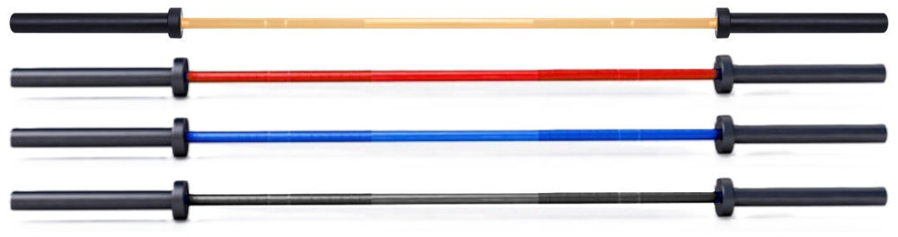 Gryf olimpijski GORILLA SPORTS czterech kolorach Klasyczna czerń czerwień niebieski złoty - gryf w 4 kolorach