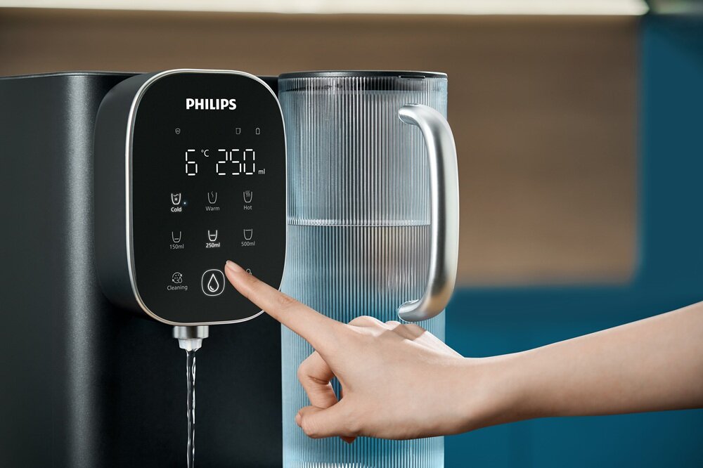 Dystrybutor wody PHILIPS ADD6912BK-10 dotykowy panel z wyświetlaczem, wybór temperatury i objętosci, pełna kontrola