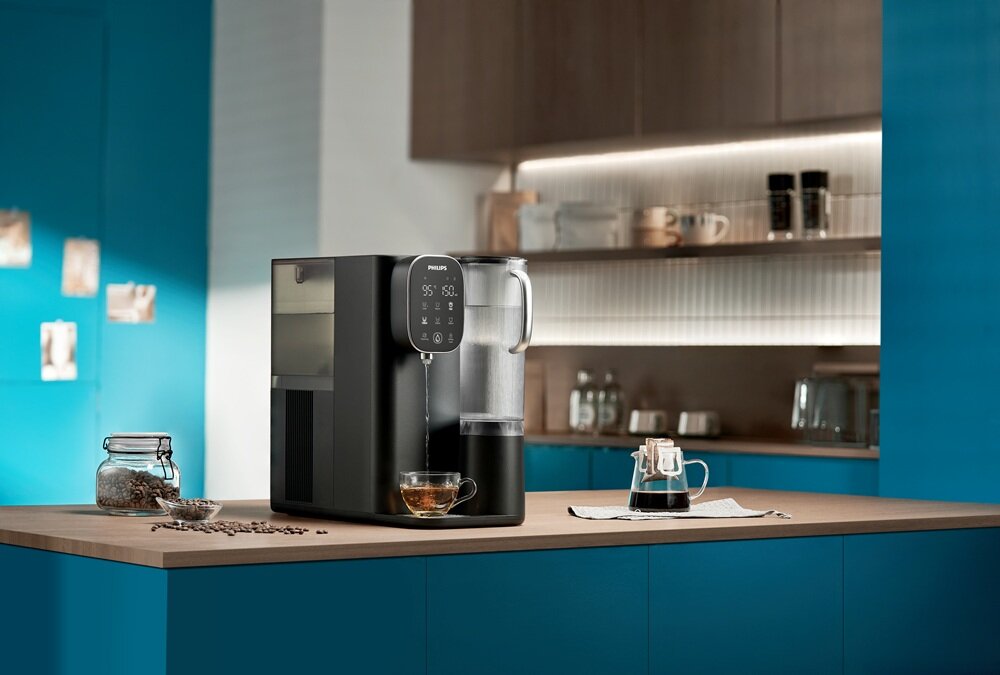 Dystrybutor wody PHILIPS ADD6912BK-10 regulowana tacka ociekowa, łatwe pezygotowanie wody, mniej rozlewania, większy porządek