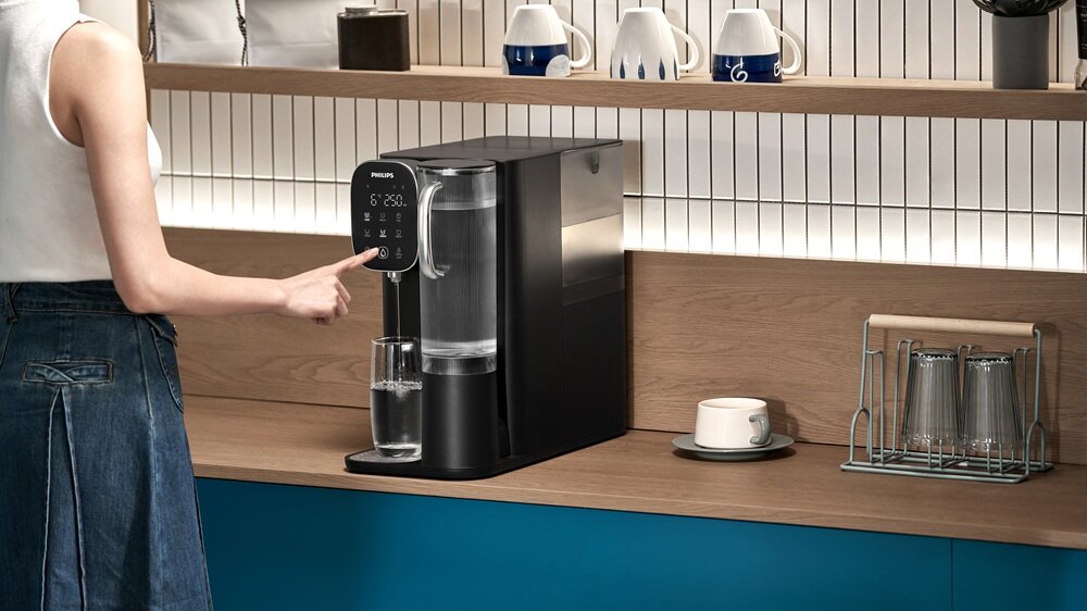 Dystrybutor wody PHILIPS ADD6912BK-10 minimalistyczna obudowa, kompaktowe wymiary, funkcjonalność i estetyka