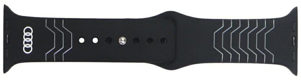 Pasek Audi Geometric Pattern czarny pasek z białym logo Audi