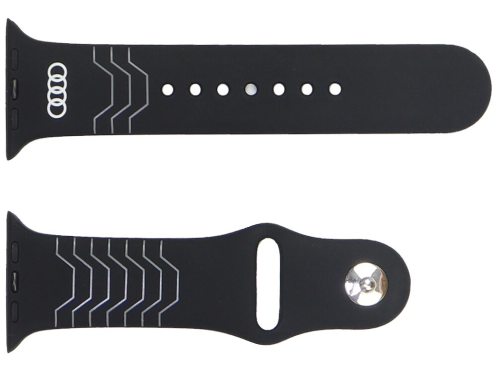 Pasek Audi Geometric Pattern Solidne zapięcie zakładanie paska jest szybkie i pewne elastyczny silikon Apple Watch czarny kolor