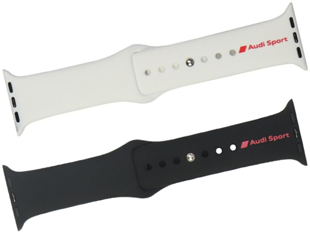 Pasek Audi Sport Red Logo Silicone dwóch klasycznej czerni stylowej bieli Czarny model biały wariant czerwonym logo Audi Sport