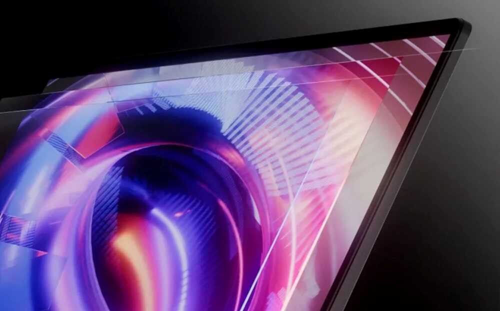 Laptop ASUS ROG Strix SCAR 16 - Laptop z ekranem wyświetlającym kolorowy obraz, podkreślający wysoki kontrast otoczenia. dwie warstwy folii Ambient Contrast Ratio, szeroki kąt widzenia 180 stopni