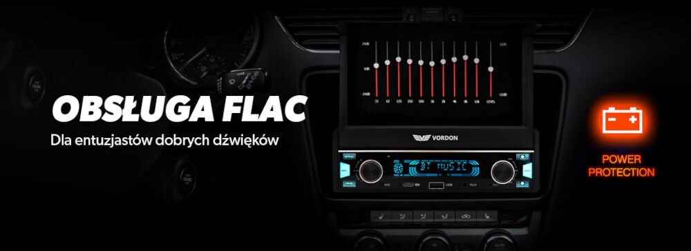 Radio samochodowe VORDON HT-522 Sydney - Czysta przyjemność słuchania, radio ma czarnym tle, korektor dźwięku , obsługa FLAC