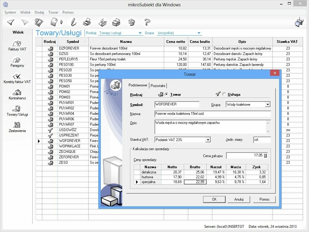 Program INSERT MicroSubiekt - Funkcjonalny