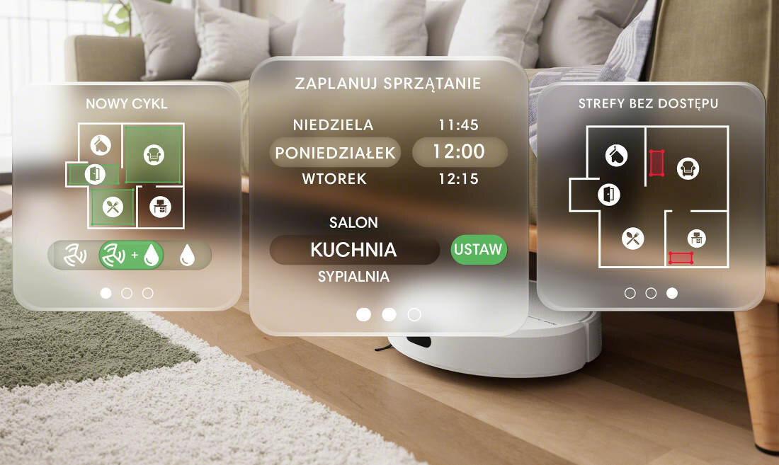 Robot sprzątający IROBOT Roomba Plus 405 Combo Biały Sprzątanie pod pełną kontrolą Aplikacja Roomba Home personalizacja harmonogram praca Raporty 
