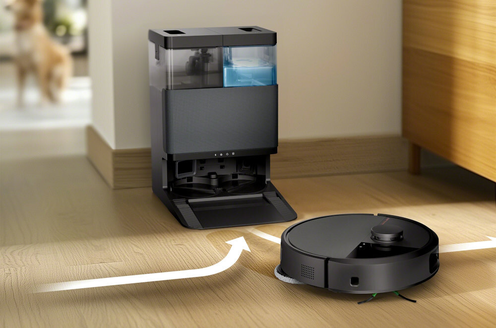 Robot sprzątający IROBOT Roomba Plus 505 Autowash Czarny Sprzątanie bez wysiłku wygląd design tło prezentacja wizualizacja lifestyle