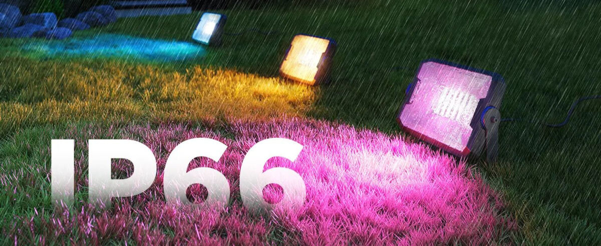 Lampa ogrodowa GOVEE H8057 (4 szt.), IP66, -20°C, tworzywo, stabilne, Reflektory LED IP66 odporne na deszcz w kolorowym oświetleniu ogrodu.